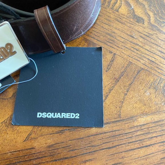 Brand New With Tags DSQUARED2 Plaque Leather Men's Belt - Picture 7 of 12